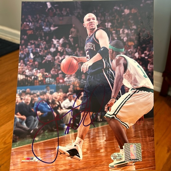 Jason Kidd Autographed Photo Jersey Nets